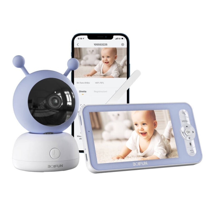 Boifun 2S 2K 5'' WiFi Bidireccional Blanco - Vigilabebés - Ítem