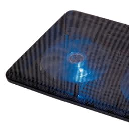 Conceptronic Base de Arrefecimento Dual para Portáteis até 17 Polegadas - Cor preta - ventoinhas de 2 x 12,5 cm - Fonte de alimentação USB - Não há necessidade de conexão à energia - Laptops de até 17 "/ 43 cm - Fenda para cabo USB - Silencioso
