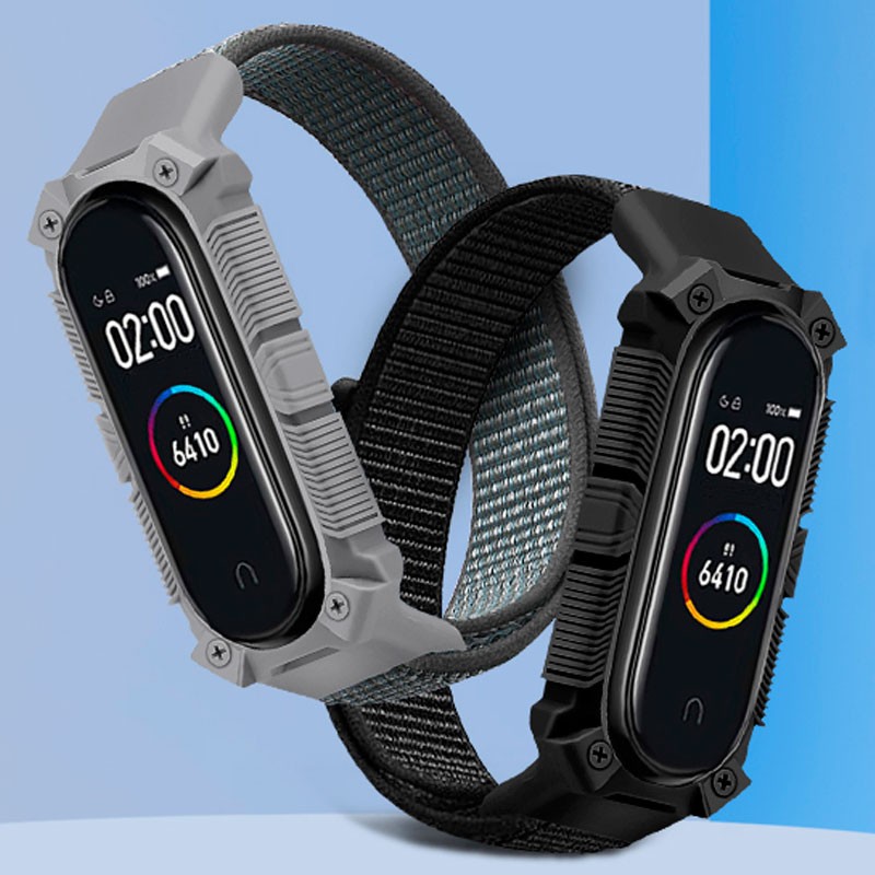 Bracelet en Nylon Rugged Gris Xiaomi Mi Smart Band 6 / Mi Band 5 / Amazfit Band 5 - Ítem1