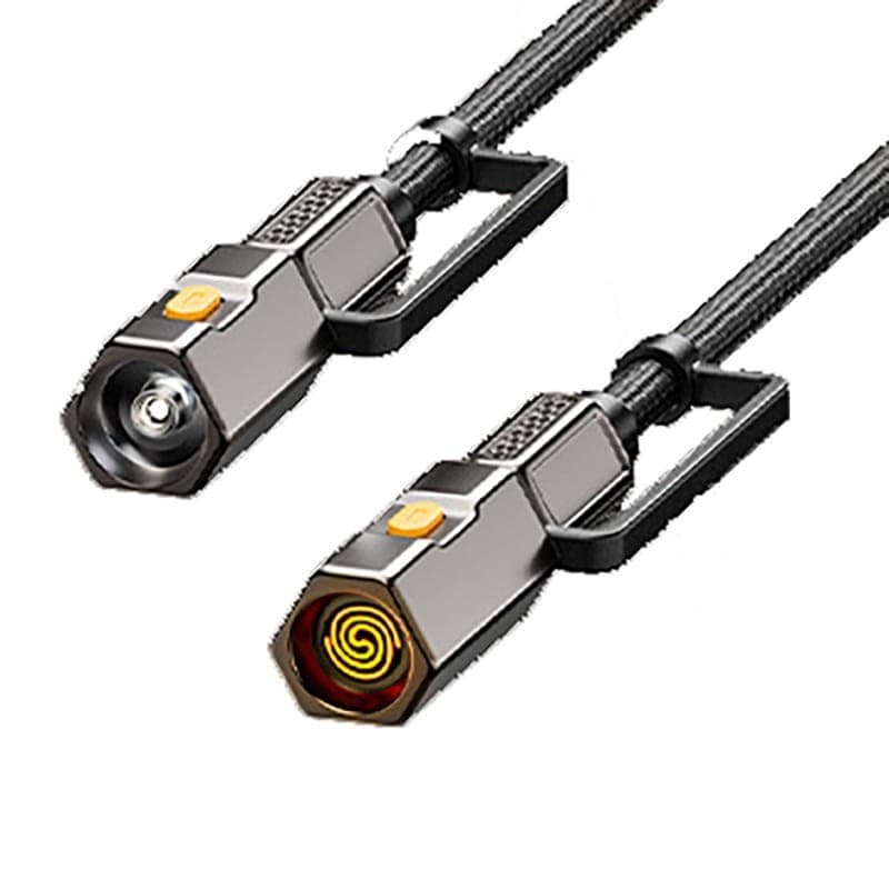Cabo Ultra-Resistente Carregamento Rápido 3 em 1 240W USB-C - lanterna e isqueiro