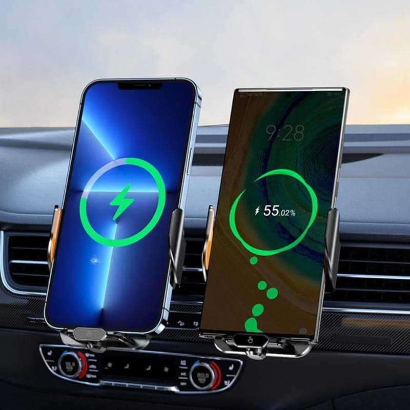 Chargeur sans fil pour voiture C11 noir transparent - charge rapide