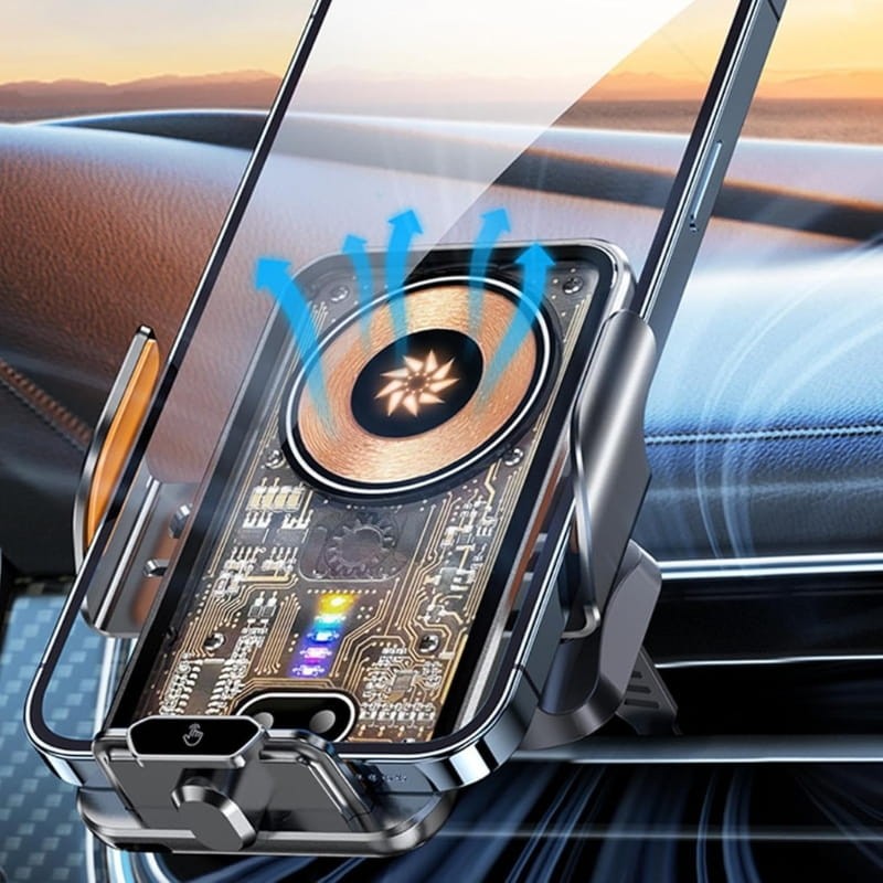 Cargador inalámbrico C11 Transparente Negro para Coche - Ítem4