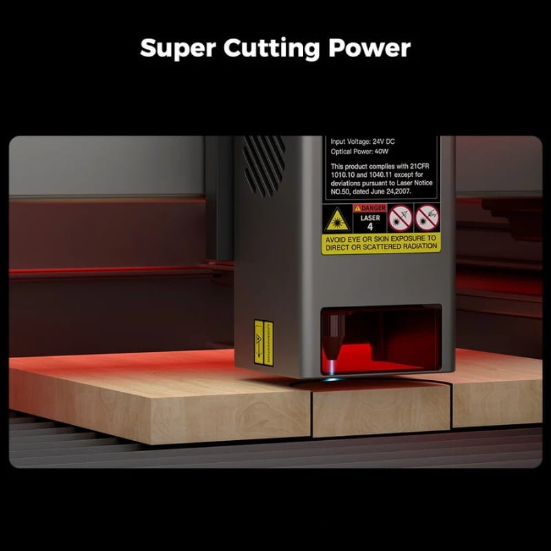 Graveur laser, Creality Falcon2 Pro 40W+1,6W Machine de gravure et de découpe laser avec caméra intégrée, support d'air, couvercle visible, lentille de contrôle du flux d'air, 400 x 415 mm - Ítem3