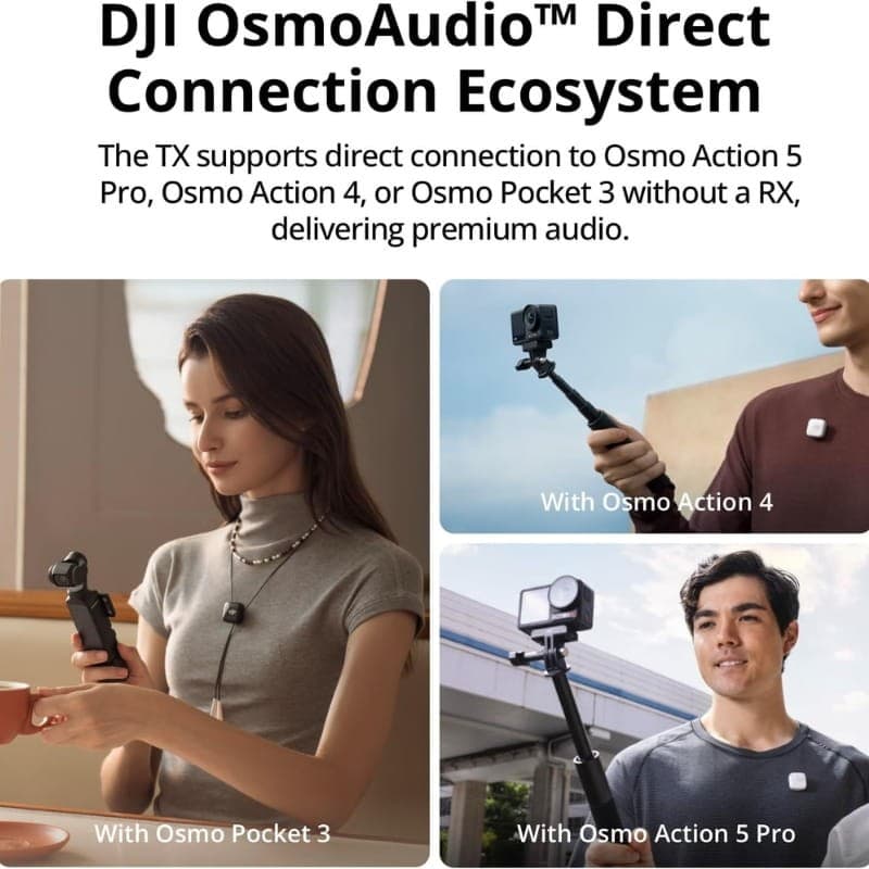 DJI Mic Mini (2 TX + 1 RX + étui de recharge) - Microphones sans fil - connectivité
