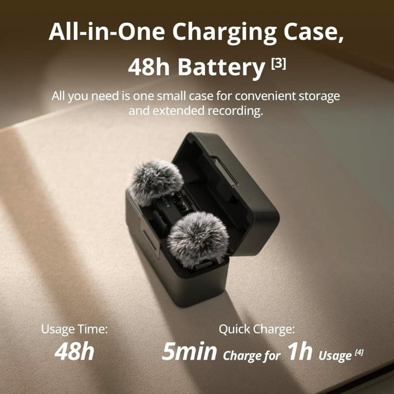DJI Mic Mini (2 TX + 1 RX + étui de recharge) - Microphones sans fil - autonomie de la batterie