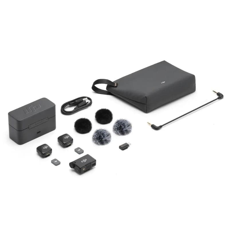 DJI Mic Mini (2 TX + 1 RX + étui de recharge) - Microphones sans fil - contenu de la boîte