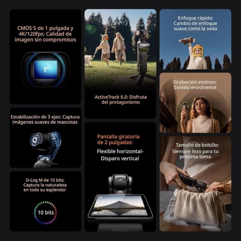 DJI Osmo Pocket 3 Creator Combo - principales caractéristiques