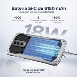Doogee Blade 10 Ultra Energy 8GB/128GB Negro Rugged con módulo trasero reforzado, triple cámara vertical y batería Si-C 6150 mAh con carga rápida 18W