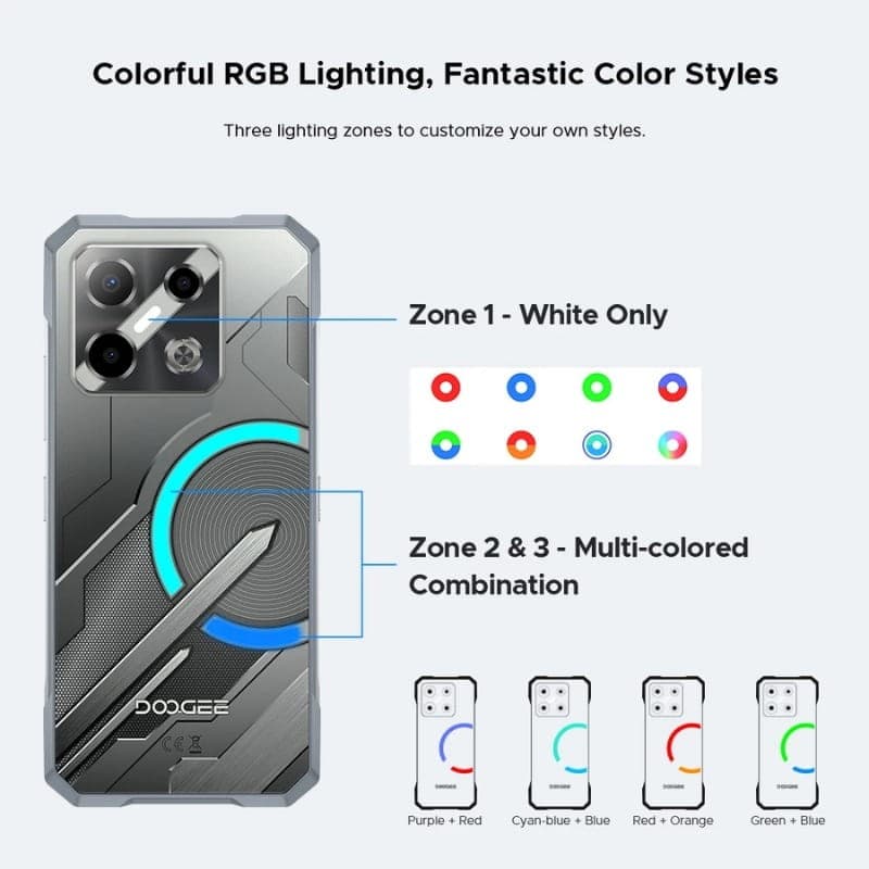 Doogee Blade GT Play 5G 8GB/256GB Plata Rugged - iluminación RGB
