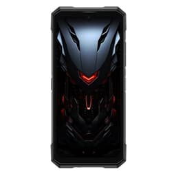 Doogee S200 Plus 16GB/512GB Doré avec écran bord à bord, design robuste noir, bords renforcés et interface futuriste lumineuse rouge et noire