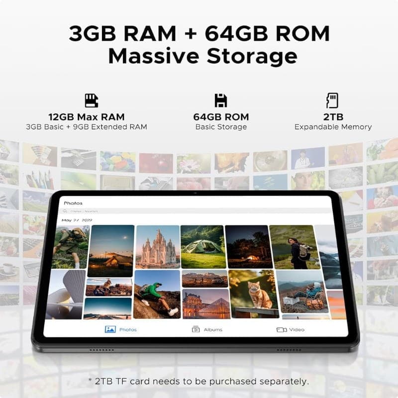 Doogee Tab A9 10,1" 3GB/64GB WiFi Negro - capacidad de memoria