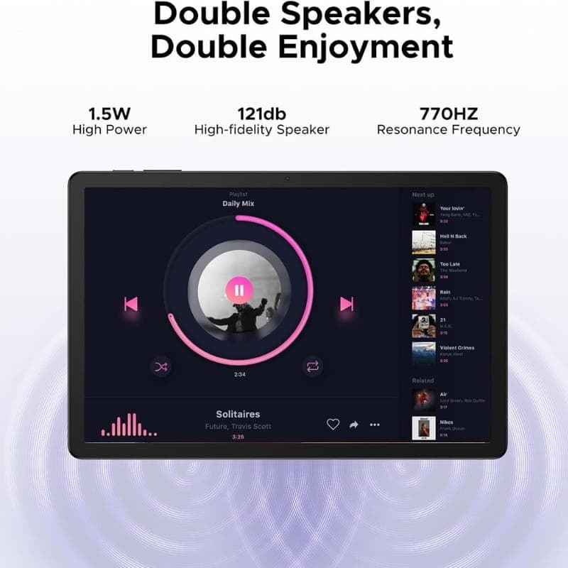 Doogee Tab G6+ 11" 8GB/256GB WiFi+4G Negro - sistema de altavoces