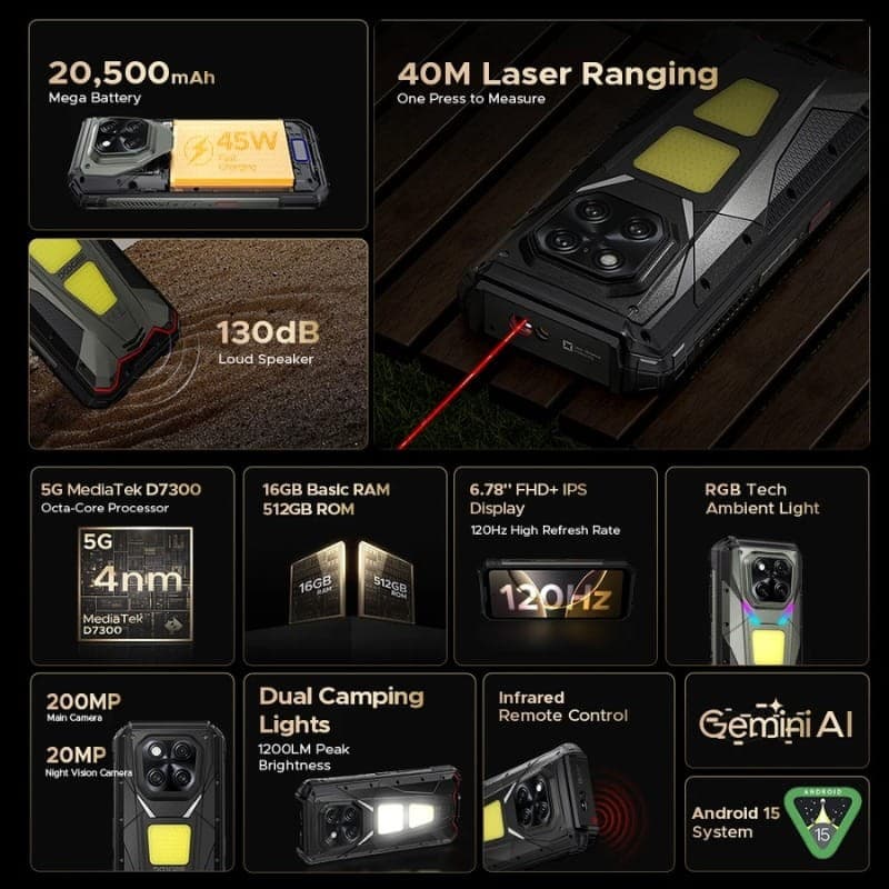 Doogee V Max LR 5G 16Go/512Go Gris - points forts