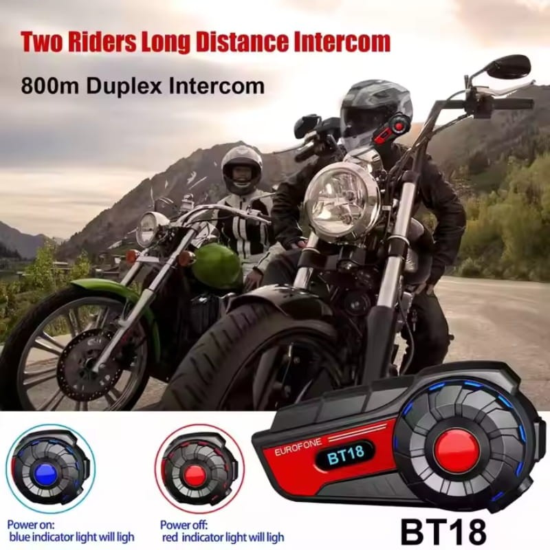 EuroFone BT18 Full Duplex para 3 conductores Azul - Intercomunicador para Moto - Ítem4