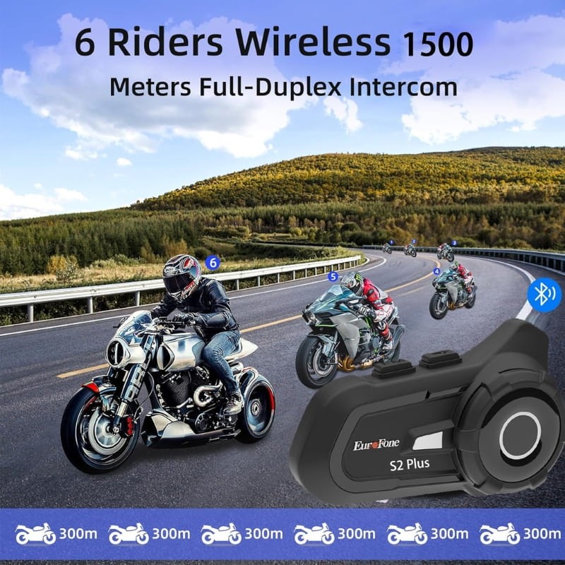 EUROFONE S2 Plus Negro - Intercomunicador para moto - Ítem2