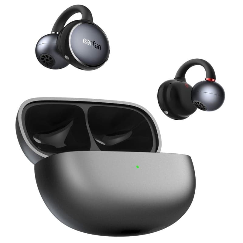 Earfun Clip Gris Plata - vista a 45 grados