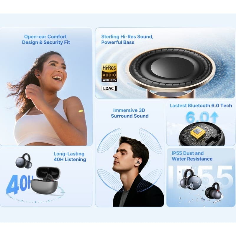 Earfun Clip Gris Plata - funciones principales