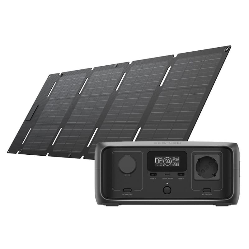 EcoFlow RIVER 3 UPS + Painel Solar 45W USB-C