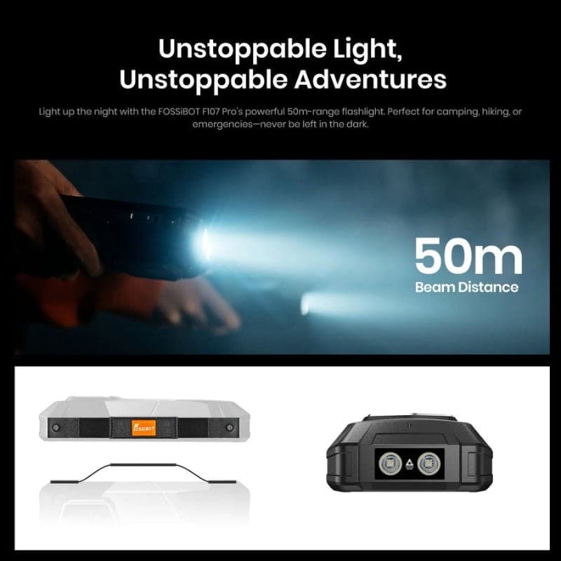 Fossibot F107 Pro 5G 12Go/512Go Noir Robuste - torche intégrée
