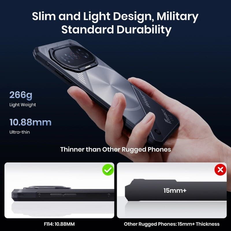 Fossibot F114 4GB/128GB Negro - durabilidad de grado militar