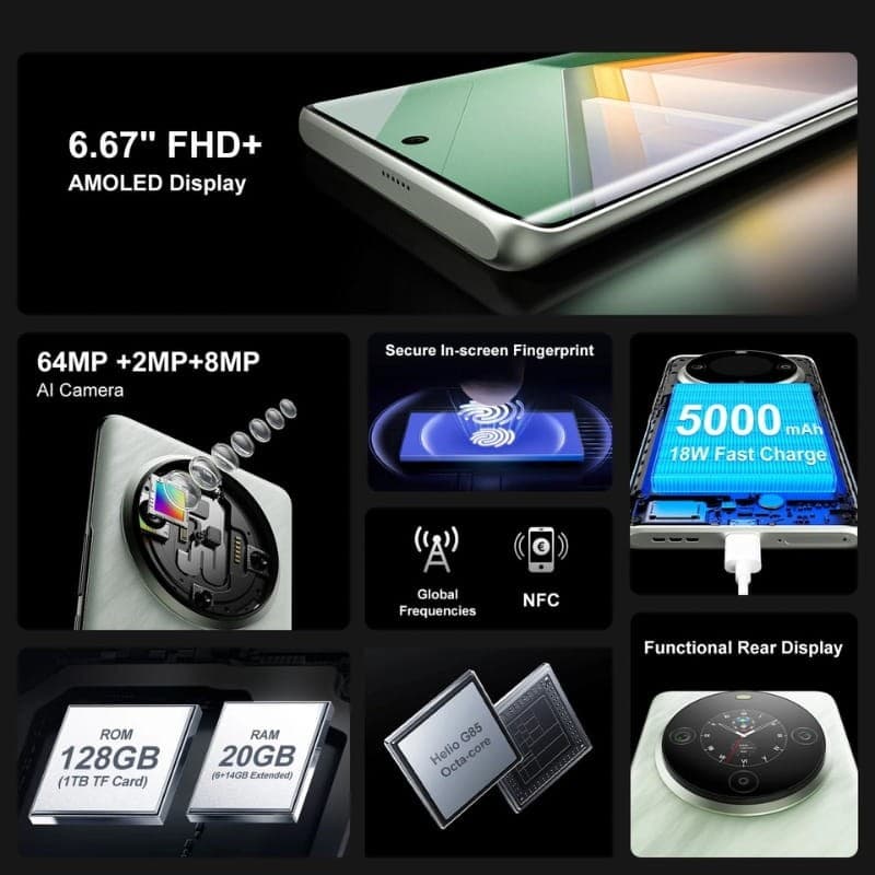 Fossibot S3 Pro 6GB/128GB Verde - funciones principales