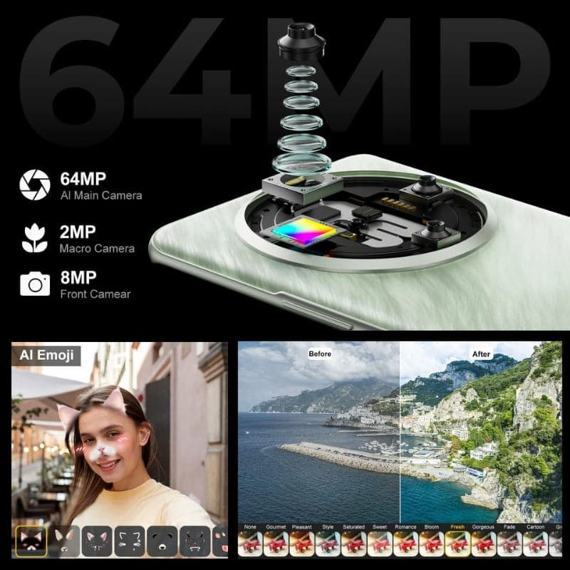 Fossibot S3 Pro 6GB/128GB Verde - detalles de la cámara