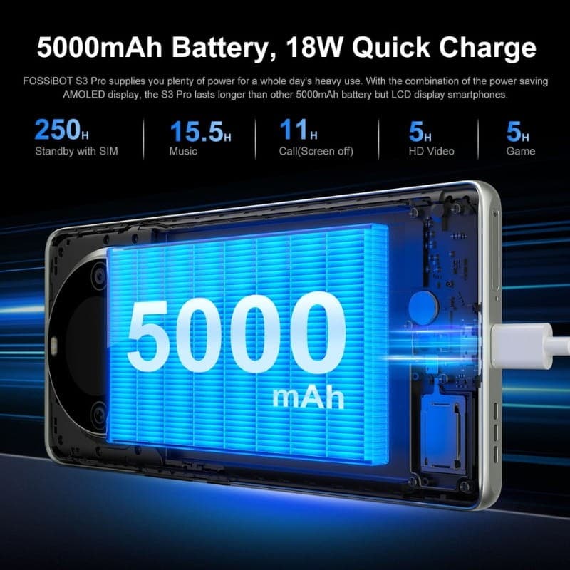 Fossibot S3 Pro 6GB/128GB Verde - capacidad de la batería