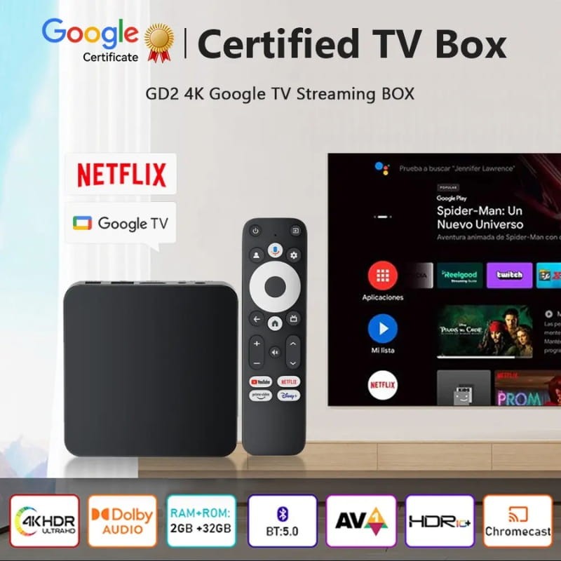 GD2 S905Y4 2Go/32Go Android 12 Noir - Ítem2