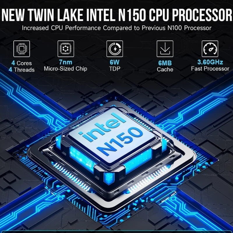 GMKtec NucBox G9 Intel Twin Lake N150/12GB LPDDR5 RAM/64GB eMMC/1TB SSD M.2 /Quatro compartimentos e sistema duplo/W11 - Item6