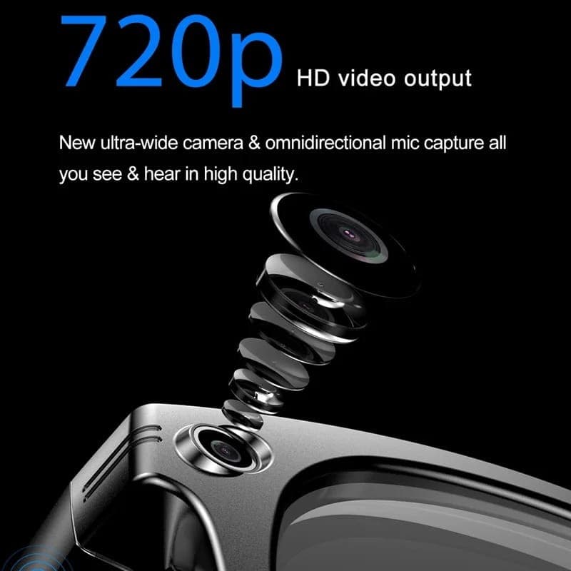 Lunettes intelligentes W600 avec caméra IP65 Noir - définition 720p