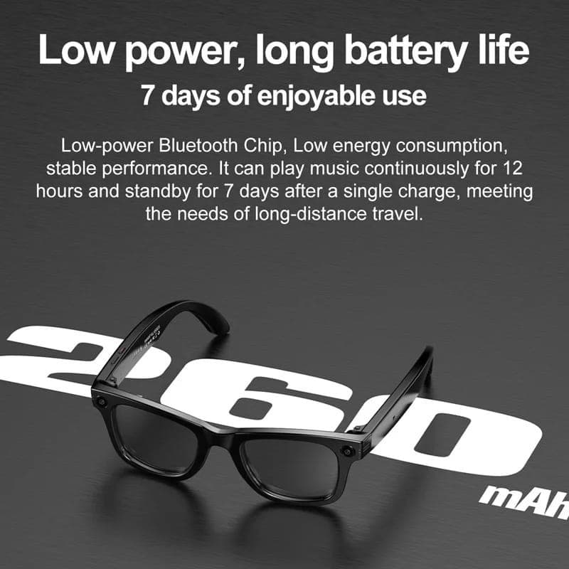 Lunettes intelligentes W600 avec caméra IP65 Noir - capacité de batterie