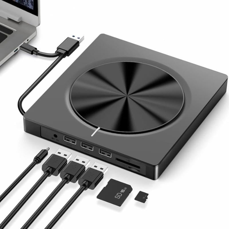Graveur CD/DVD externe 8 en 1 avec USB-C/A/MicroSD - Ítem2