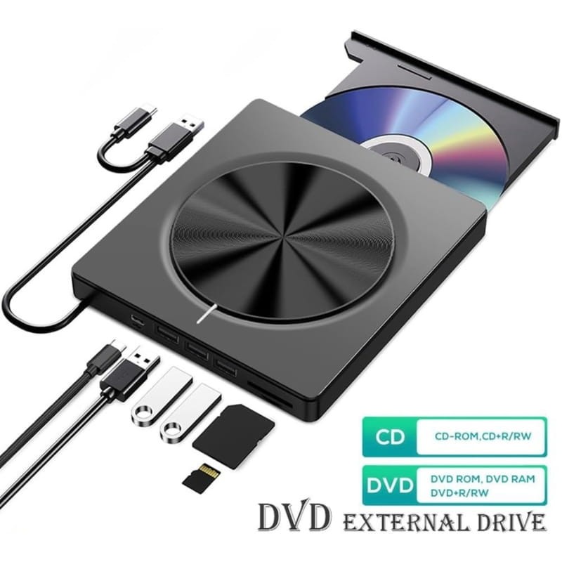 Graveur CD/DVD externe 8 en 1 avec USB-C/A/MicroSD - Ítem4