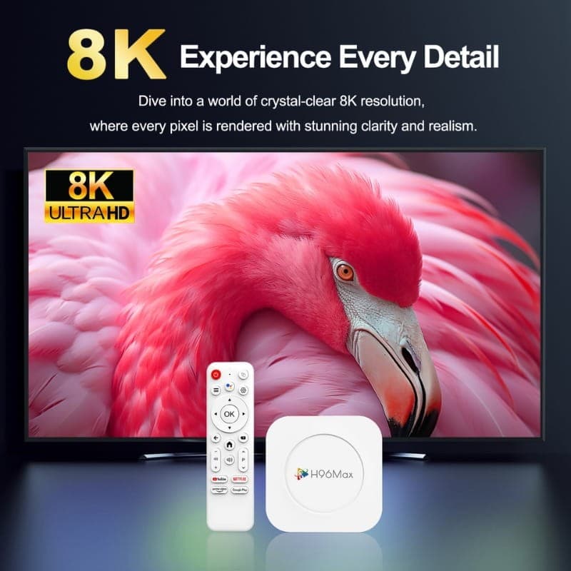 H96 Max M1 Plus 4Go/32Go 8K WiFi6 Android 14 - Résolution 4K