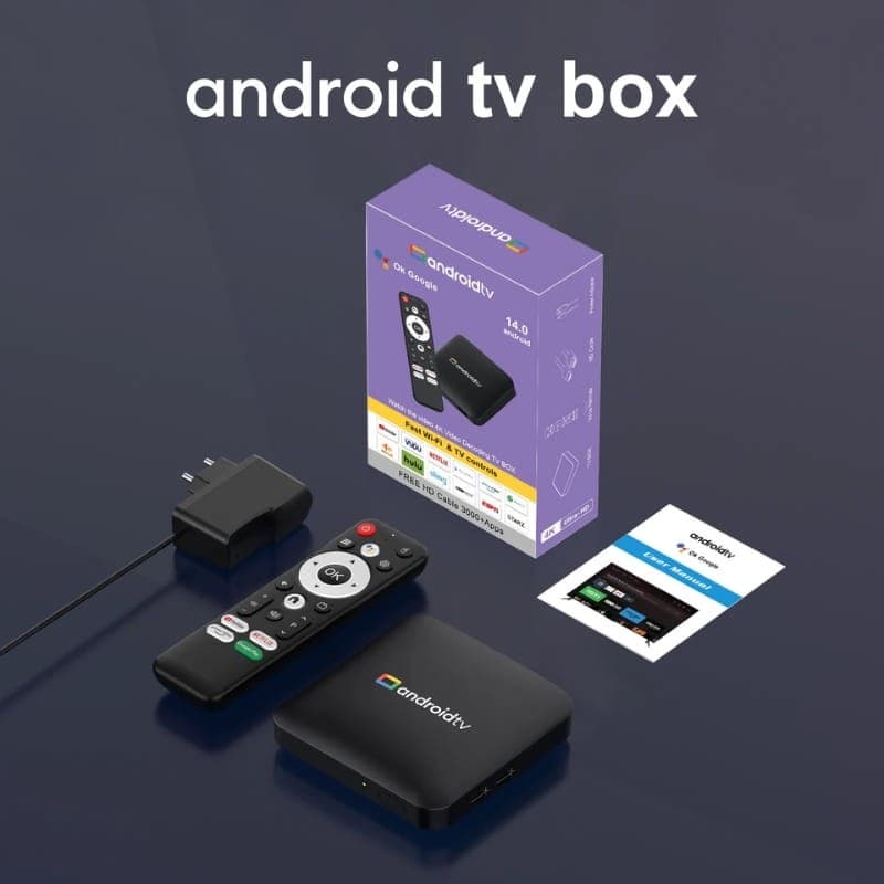 H96 Max S905L3 2Go/8Go 4K WiFi Dual Band Android 14 - contenu de la boîte