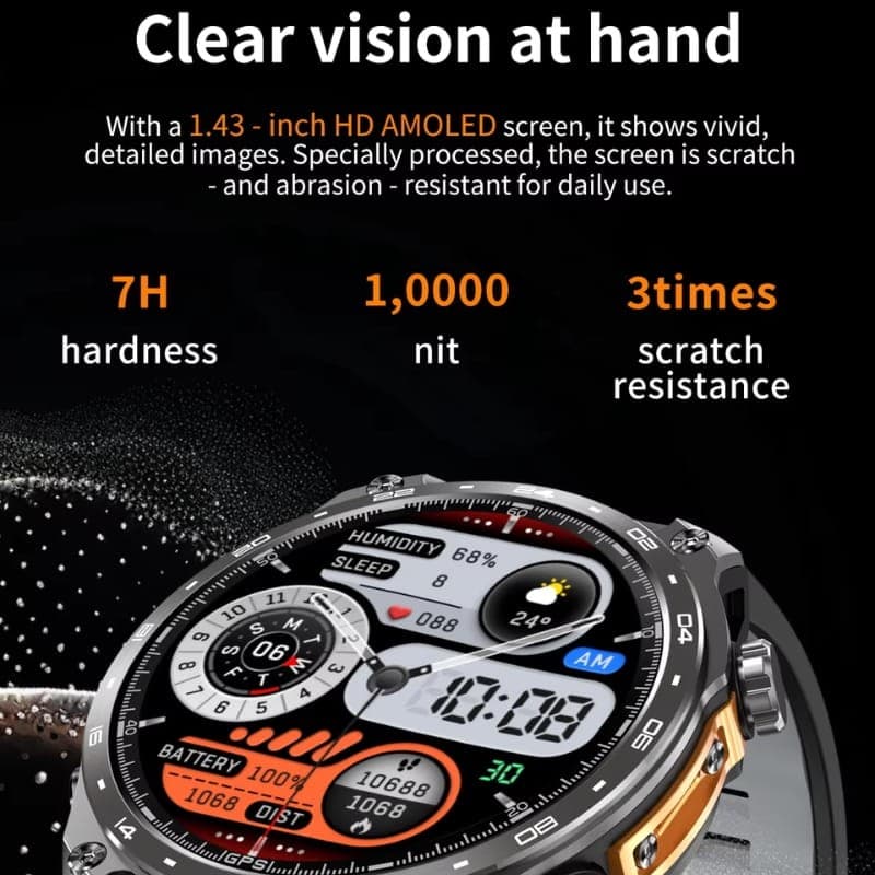 HD300 Pro Naranja - Reloj Inteligente - características de la pantalla