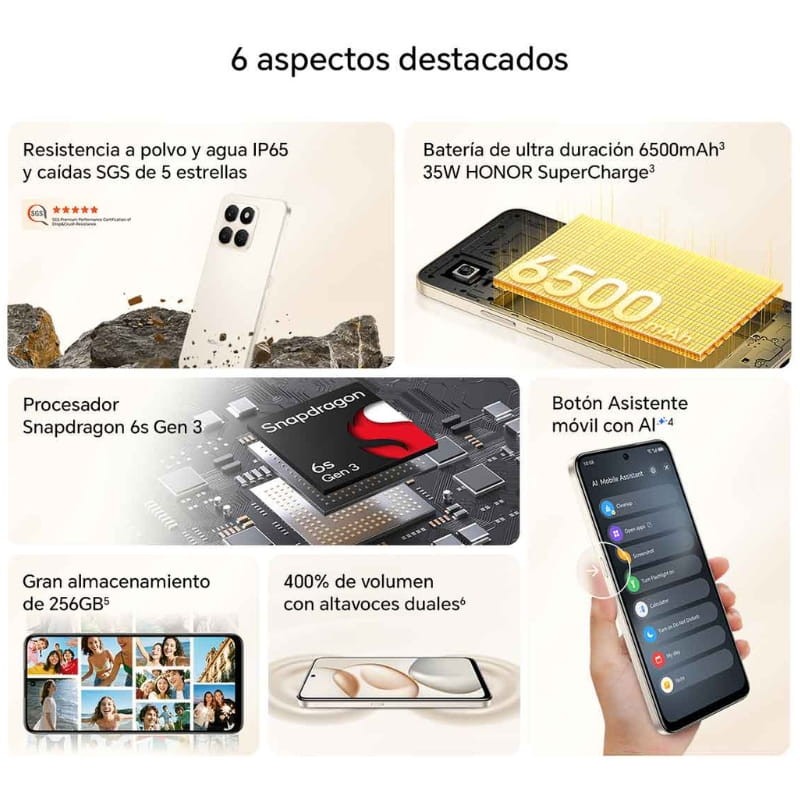 Honor 400 Smart 5G 4GB/128GB Dorado - Ítem6