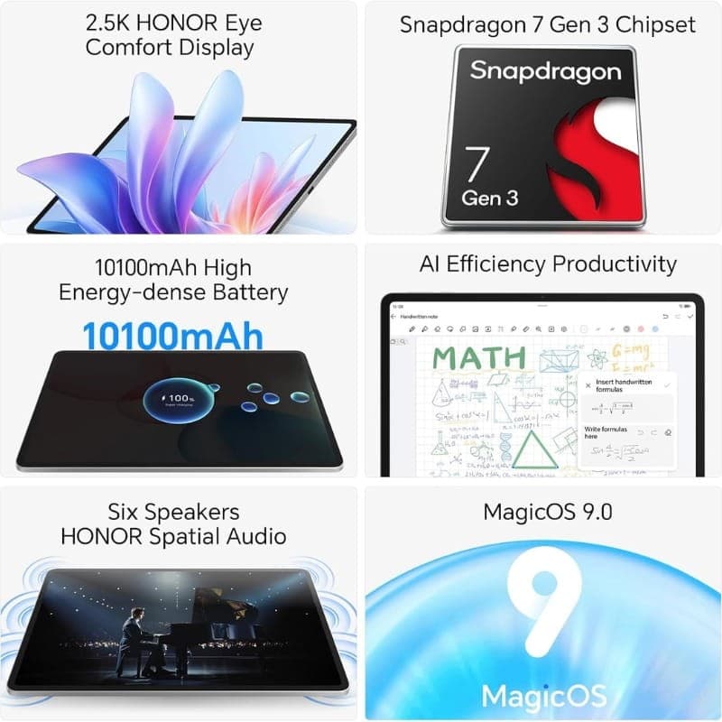 Honor Pad 10 12,1 8GB/256GB WiFi Gris - aspectos destacados