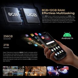 Hotwav Hyper 7 5G 8GB/256GB Preto Rugged - capacidade de memória