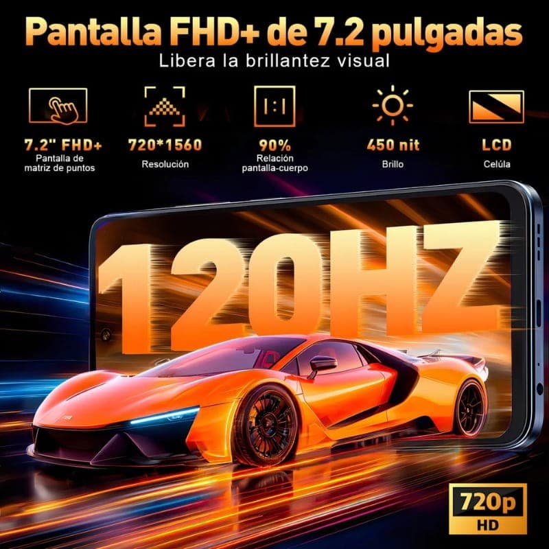 Hotwav Note 18 GT 8GB/256GB Dual SIM Verde - características do ecrã