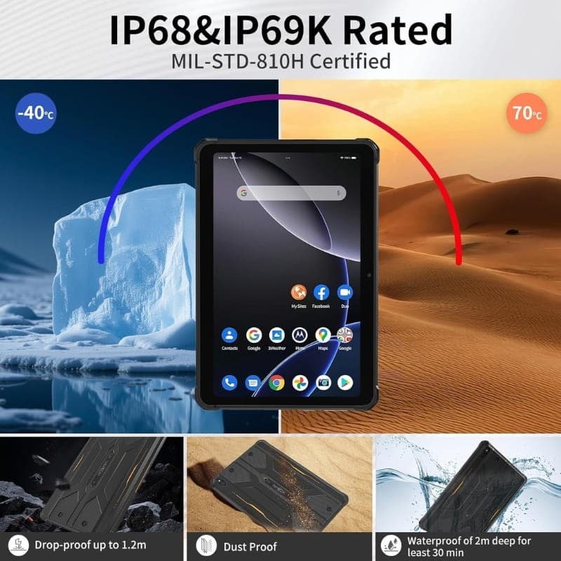 Hotwav R10 Pro 10,1 8GB/256GB WiFi + 4G Laranja - design robusto