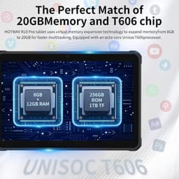 Hotwav R10 Pro 10,1 8GB/256GB WiFi + 4G Laranja - capacidade de memória