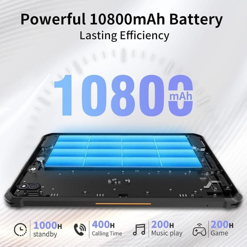 Hotwav R10 Pro 10,1 8GB/256GB WiFi + 4G Laranja - capacidade da bateria