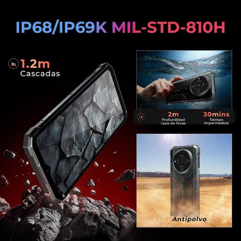 Hotwav T7S 4GB/128GB Preto Rugged - conceção robusta