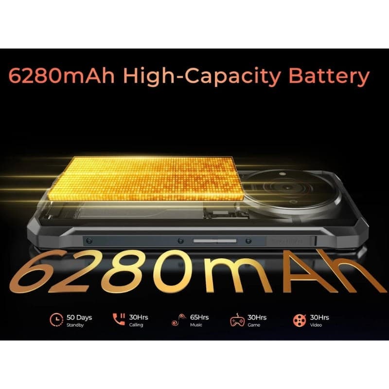 Hotwav T7S 4GB/128GB Preto Rugged - capacidade da bateria