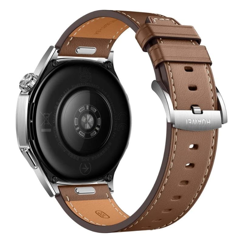 Huawei GT 5 46 mm Correia de Couro Castanho - vista traseira