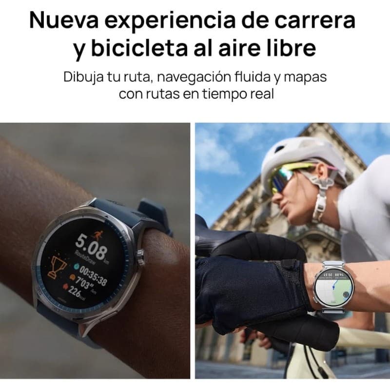 Huawei GT 5 46 mm Correia de Couro Castanho - Sistema GPS