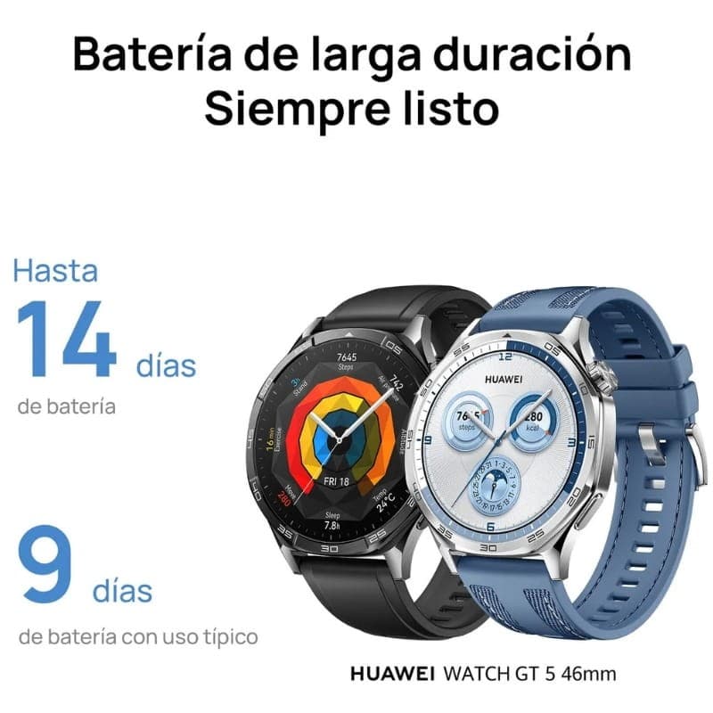 Huawei GT 5 46 mm Correia de Couro Castanho - duração da bateria