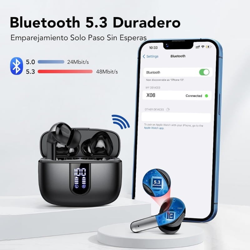 IKT X08 Negro - Auriculares Bluetooth - Ítem4