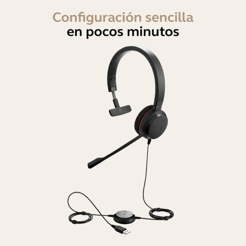 Jabra Evolve 20 UC Mono (USB-A) - instalación plug and play